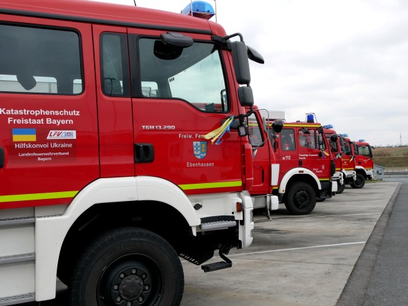 Hilfskonvoi der bayerischen Feuerwehren für die Ukraine