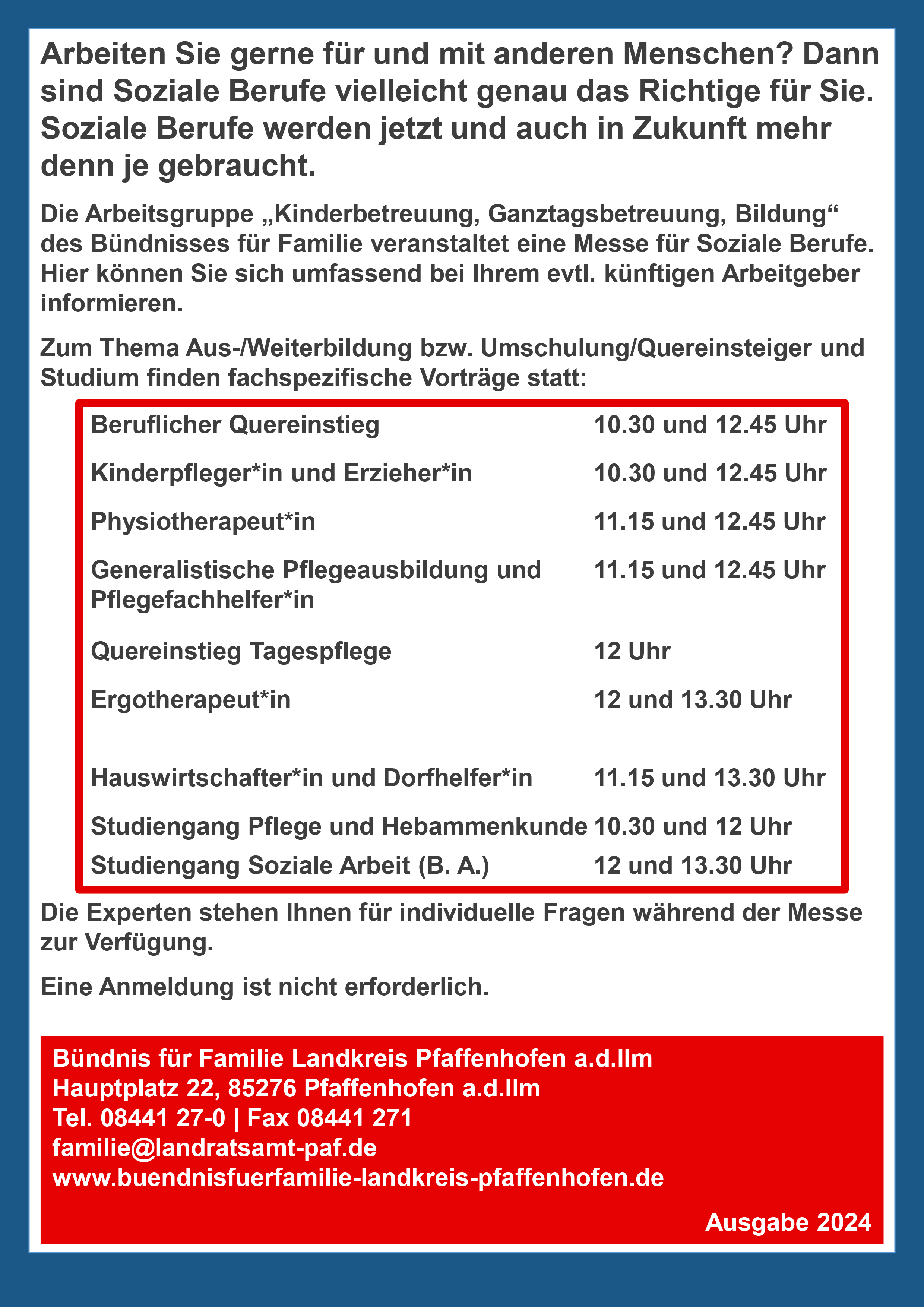 Plakat Messe für soziale Berufe